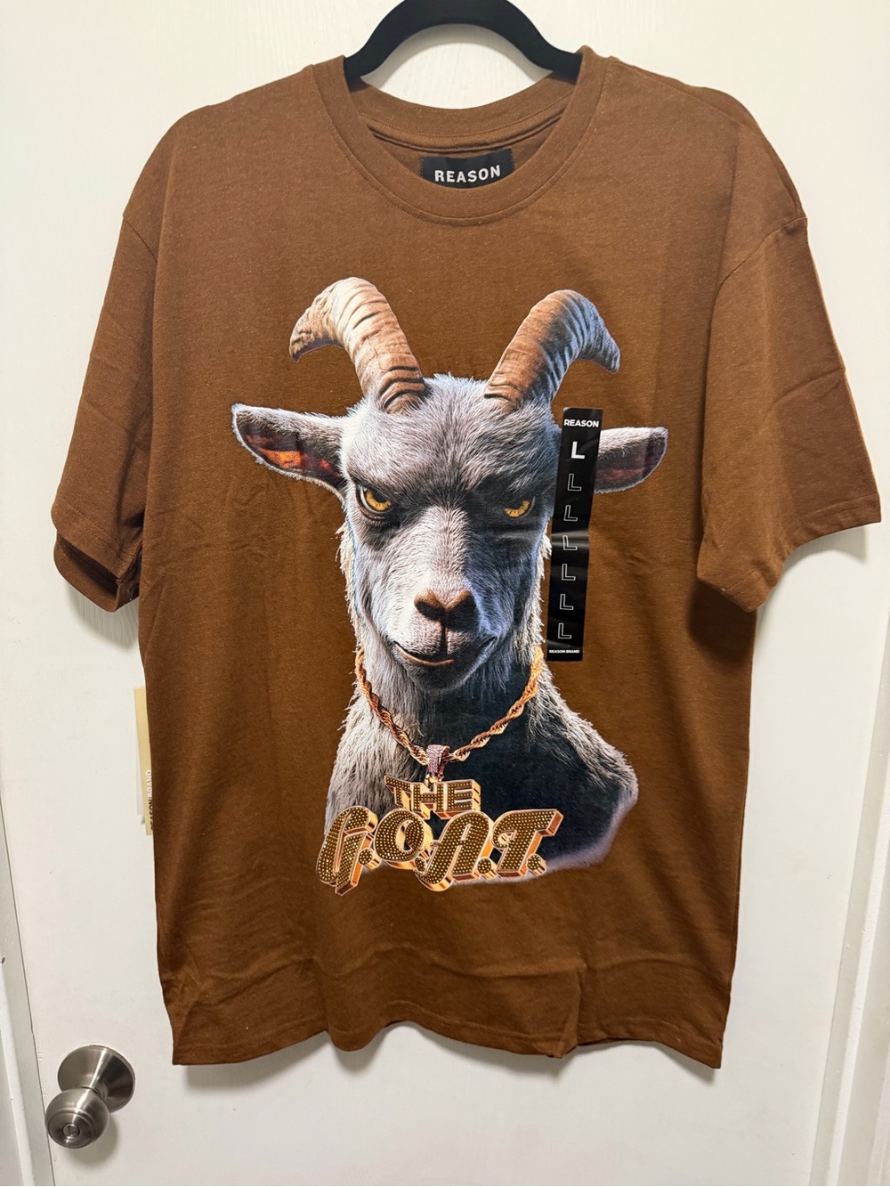 REASON Brown 'The Goat' Graphic Short-Sleeve Tee